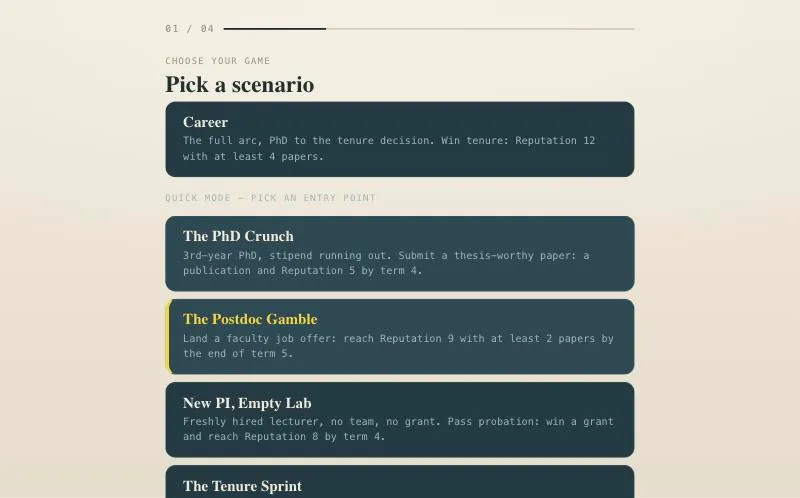 Tenure track: Survive academia. Cynical wins sprints, kind wins careers.